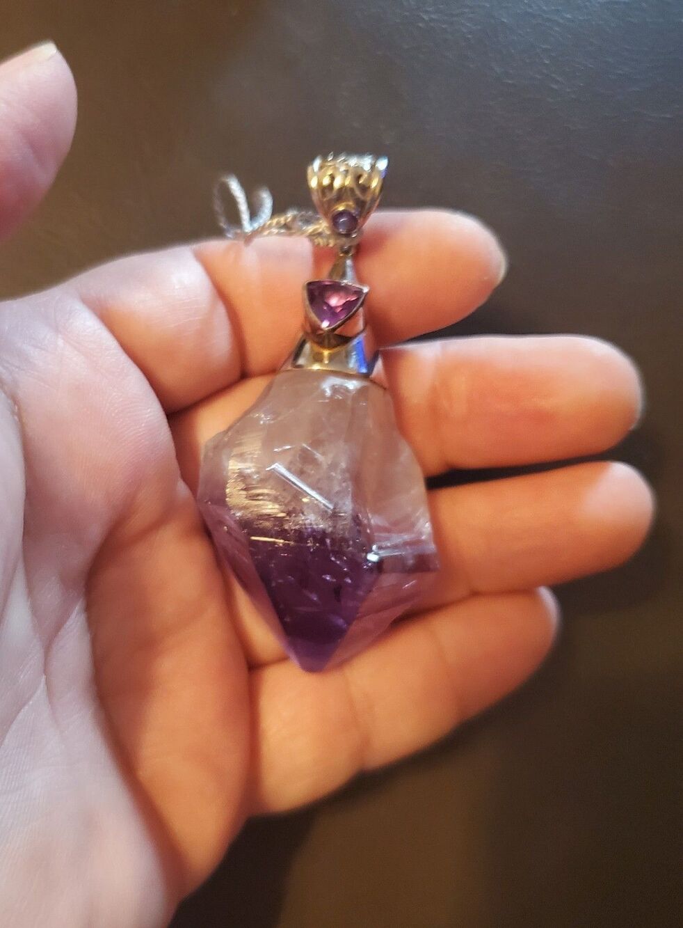 Starborn Creations Raw Amethyst 925 Silver Artisan Pendant Aquarius February - Picture 12 of 15
